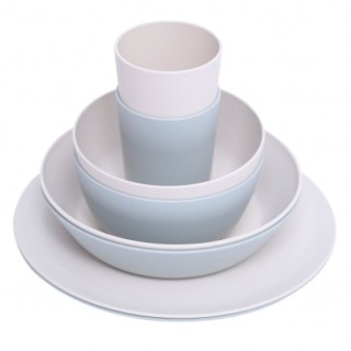 1 - Ensemble d'assiettes et de verres de camping en PLA 8 pièces pour 2 personnes pour camping-car et camionnette